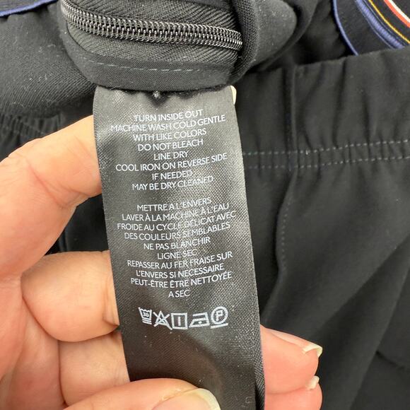 ANTHROPOLGIE Women Ankle Zip Comfort Career Pants Size L Black High Rise Stretch - Picture 5 of 10